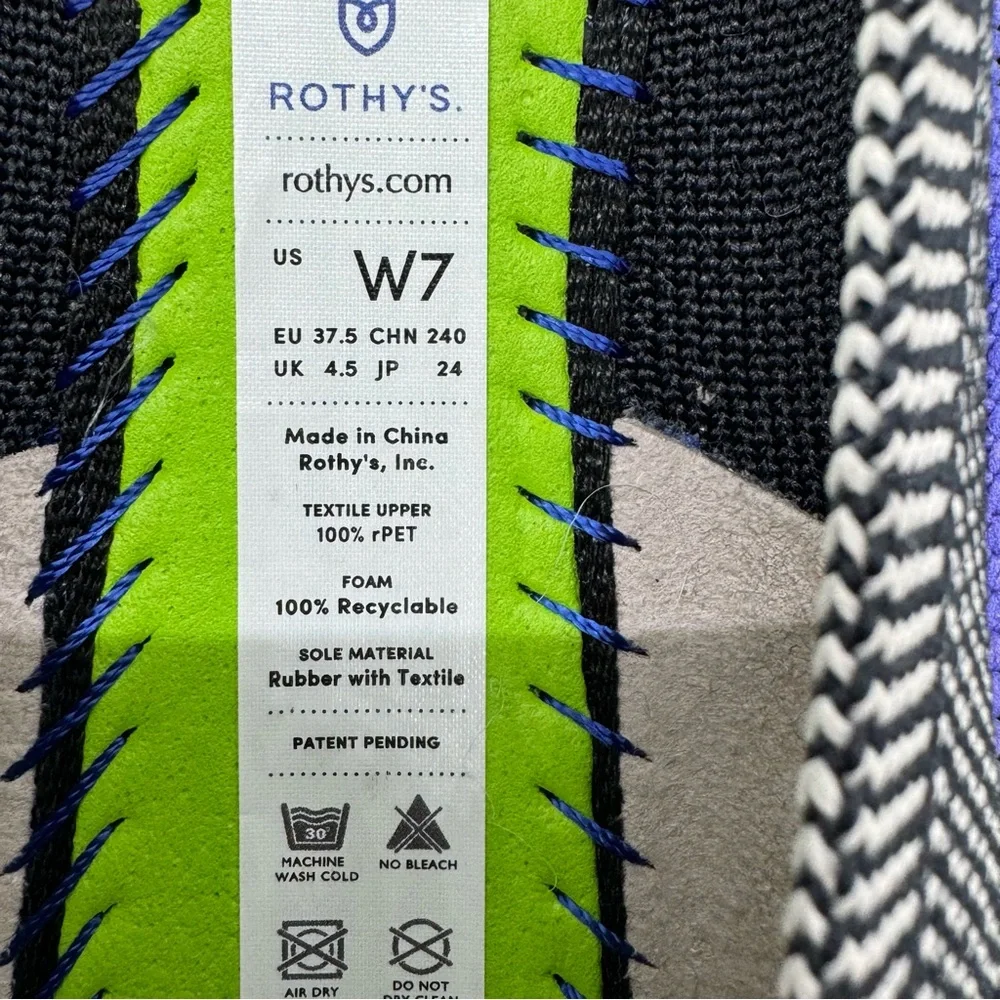 Rothy's THE FLAT Shoes Size 7.5 Retired Buffalo Plaid Round Cap Toe Slip On - Picture 11 of 11